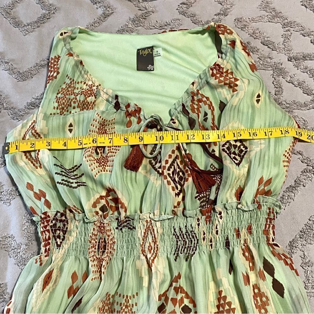 Taylor Aztec print sleeveless maxi dress size 8 - Picture 7 of 9